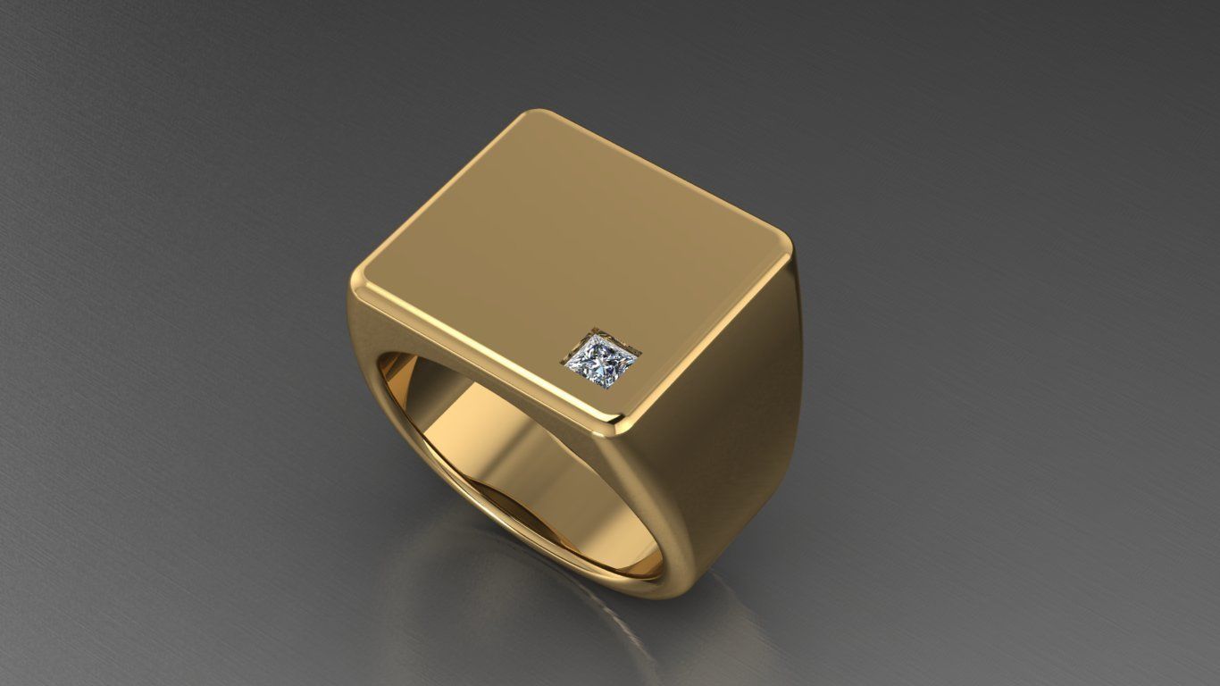 men ring 13 jewelry gold silver male rings 3D print model - Mito3D