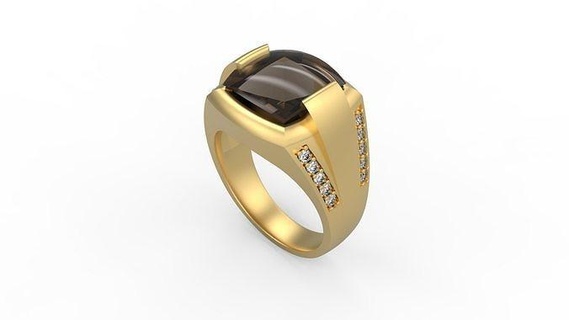 homens anel 137 homem sinete prata jóia joalheria diamantes ouro imprimível platina argolas 3d print model - Mito3D