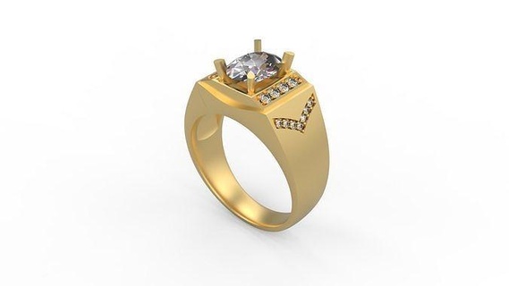 men ring 150 man signet silver jewel jewelry diamonds gold printable platinum rings 3d print model - Mito3D
