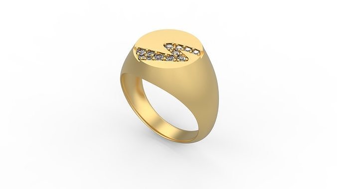 men ring 153 man signet silver jewel jewelry diamonds gold printable platinum rings 3D print model - Mito3D