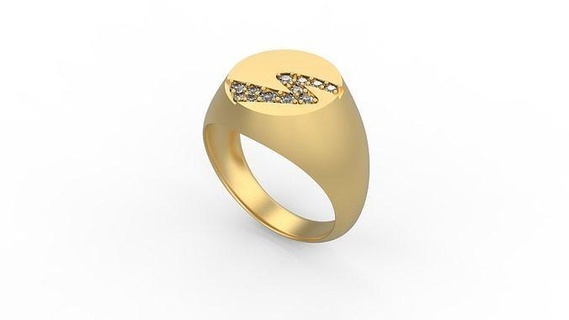 men ring 153 man signet silver jewel jewelry diamonds gold printable platinum rings 3d print model - Mito3D