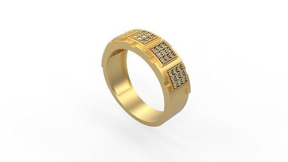 hombres anillo 174 hombre sello plata joya joyería diamantes oro imprimible platino anillos 3d print model - Mito3D