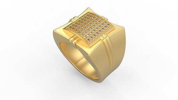 men ring 197 man signet silver jewel jewelry diamonds gold printable platinum rings 3d print model - Mito3D