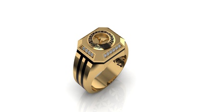 Männer Ring 23 Gold Schmuck Silber druckbar Diamant Juwel Platin Mode Benz Mercedes Ringe 3d print model - Mito3D