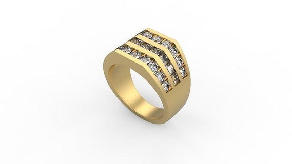 Hommes bague 31 homme sceau argent bijou bijoux diamants or imprimable platine anneaux 3d print model - Mito3D
