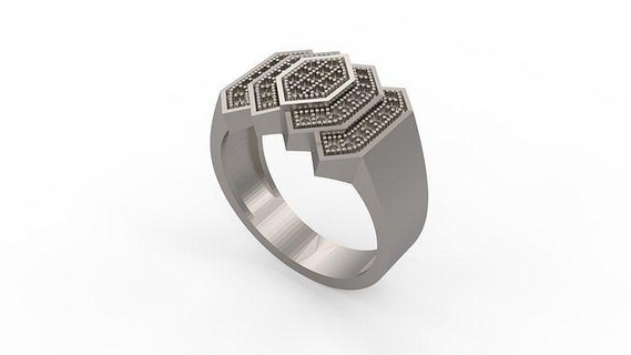 men ring 34 man signet silver jewel jewelry diamonds gold printable platinum rings 3d print model - Mito3D