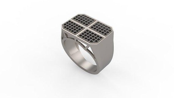 hombres anillo 38 hombre sello plata joya joyería diamantes oro imprimible platino anillos 3d print model - Mito3D