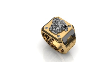 Männer Ring 38 Gold druckbar Sterling Platin Silber Juwel brillant Diamant Schmuck Mode Schönheit Engagement Saphir Ringe 3d print model - Mito3D