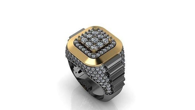 Männer Ring 42 Rolex Schmuck Silber druckbar Diamant Juwel Hochzeit Platin Sterling Kleidung Weiß Mode Gold Finger Prototyp entwickeln brillant 3d print model - Mito3D
