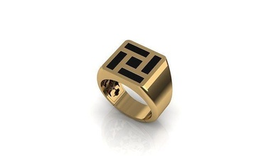 Männer Ring 43 Gold Schmuck Silber druckbar Diamant Juwel Sterling Mode Platin Solitär Finger Prototyp entwickeln Hochzeit Kleidung brillant 3d print model - Mito3D