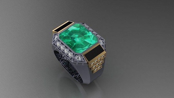 uomini squillare 45 gioielleria gioiello uomo lusso gemma argento stampabile diamante sterlina arte platino moda oro anelli 3d print model - Mito3D