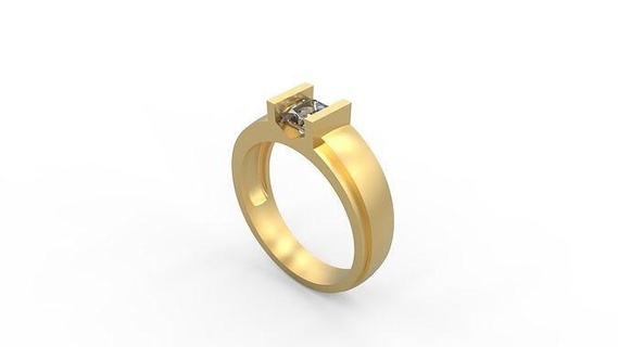 Männer Ring 75 Signet Silber Juwel Schmuck Diamanten Gold druckbar Platin Ringe 3d print model - Mito3D