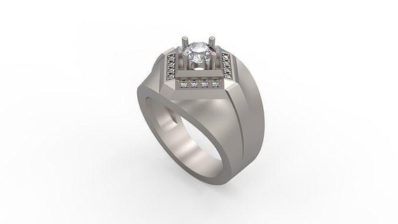 men ring 80 man signet silver jewel jewelry diamonds gold printable platinum rings 3d print model - Mito3D