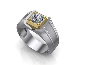 homens anel 90 diamante ouro joalheria moda masculino negócio argolas 3d print model - Mito3D