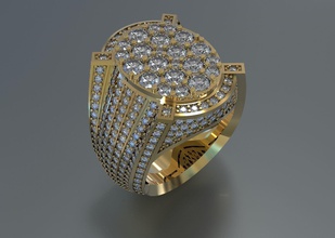 homens anel grande diamantes jóias gem diamante ouro de prata os presente casamento brilhando quilate luxo da forma carro sterling brilhantes printable jóia anéis 3d print model - Mito3D