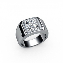 uomini grande anello di diamanti gioielli i gemma lucente l'acciaio oro argento brillante preziosi fidanzamento la sterlina moda anelli 3d print model - Mito3D