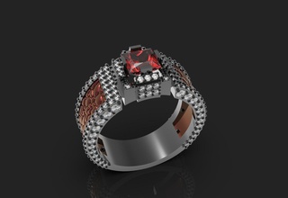 les hommes de l'anneau d'or noir bijoux ornement luxe gem le saphir rubin l'engagement d'argent joyau bague en diamant l'acier la machinerie caractère shining platine mode brillant anneau anneaux 3d print model - Mito3D