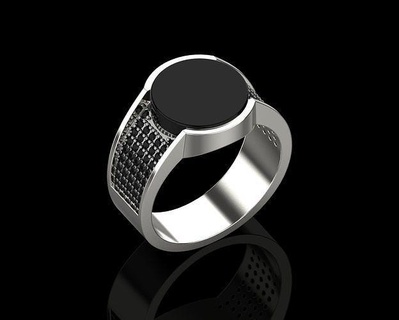 hombres anillo diamantes central Roca n81 acero cromo metálico dimond joyería joya precioso lujo oro imprimible diamante brillante Moda 3dmodel 3dprint anillos menring forma 3d print model - Mito3D