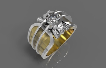 men ring estet jewelry gem diamond jewel jewellery gemstone gems diamonds gold silver rings 3d print model - Mito3D