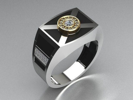 hombres anillo joyería joya oro imprimible plata anillos diamante compromiso gratis freering menring joyeria joyeros 3d print model - Mito3D