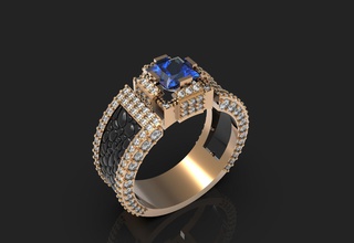 los hombres del anillo de adorno ornamento la joyería gem compromiso zafiro rubin lujo acero plata joya oro diamante el platino moda imprimible maquinaria anillos 3d print model - Mito3D