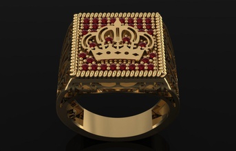 les hommes de l'anneau royal symbole bijoux menring la royauté diamondring livre sterling d'argent l'engagement mariage le roi 14k 18k anneaux joyau bague en diamant l'homme 3d print model - Mito3D