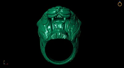 men ring shaped tiger head head character art surreal tiger abstract style jewelry rings