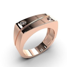 Männer Ring Signet Herren Ringe Gold Schmuck Diamant Silber druckbar Luxus Karat Sterling Juwel Mode Schönheit Stahl 3d print model - Mito3D