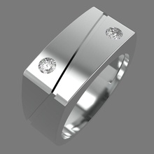 los hombres del anillo de signet la joyería mens anillos oro blanco 3d print model - Mito3D