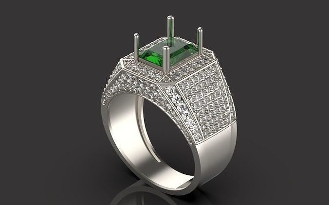 Hommes bague argent or impression bijoux imprimable diamant bijou mariage mode brillant homme platine 3dmodel anneaux 3D print model - Mito3D