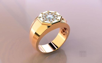 homens anel pedras 3d modelo cnc stl impressão ouro diamante pedra joalheria jóias estilo moda chique losango parafuso argolas imprimível 3d print model - Mito3D