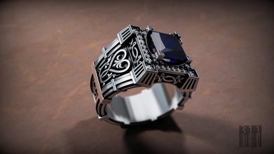 uomini squillare pietre modelli 3d stampa gioielleria argento ornamento modell decorazione annerimento modello lusso design diamanti stampabile cera acciaio diamante anelli 3d print model - Mito3D