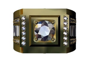 men ring style stone diamon jewelry rings 3d print model - Mito3D