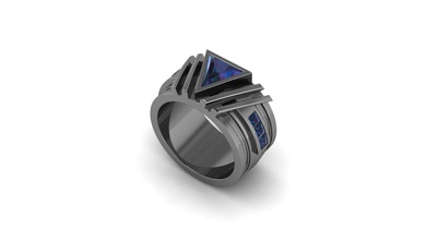 gli uomini anelli 0007by gioielli uomo oro nero anello argento diamante di fidanzamento gioiello gemma matrimonio diamanti 3d print model - Mito3D