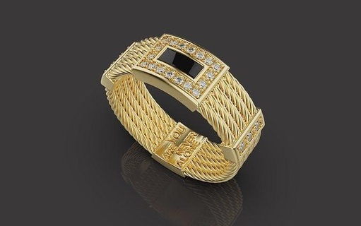 uomini anelli 0014 oro gioielleria argento astratto arte diamante lux 2023 modello braccio mondo lusso 3d print model - Mito3D