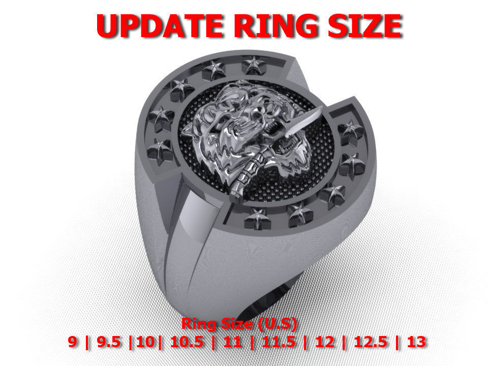 men rings 04 - update ring size motorcycle motorbike harley davidson sportbike jewel jewelry fashion menrings skull tiger style gold silver motor bike 3D print model - Mito3D