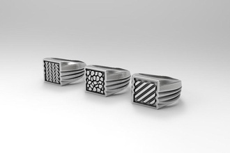 los hombres anillos de 3 modelos hombre anillo la joyería imprimible plata oro estados unidos canadá europa áfrica david yurman asia lujo del el joya 3d print model - Mito3D
