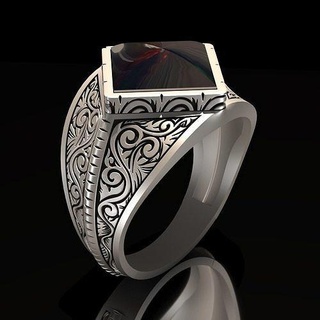 men rings man ring jewelry gold silver onyx stone design turkish arab printable pattern fashion mens mold 3d print model - Mito3D