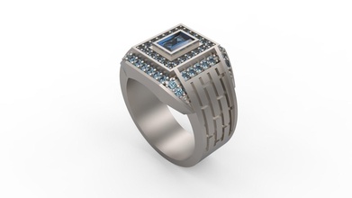 Hommes sceau bague 39 or bijou bijoux argent imprimable diamant mode mariage solitaire saphir rubis l'amour homme doigt anneaux 3d print model - Mito3D