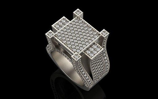 uomini sigillo squillare modello 358 pendente braccialetto orecchino oro rosa argento stampabile bling gioielleria lusso gemma brillante diamante moda sterlina bellezza Fidanzamento anelli 3d print model - Mito3D