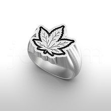 men silver ring weed marijuana cannabis jewelry gold printable diamond jewellery jewel engagement sterling brilliant sapphire rings 3d print model - Mito3D