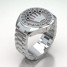 orologio degli uomini anello di ref-165 gioielli gemma oro diamante ringman birthstone personalizzati gif bianco d'oro smeraldo zaffiro rubino menbandring anelli 3d print model - Mito3D