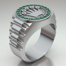 Herren-Uhr ring-ref-98 Schmuck emerald Saphir ruby Edelstein gold diamond ringman Geburtsstein personalisierte gif ringbandman Ringe 3d print model - Mito3D