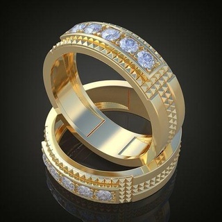 erkekler düğün elmas yüzük 3d 0189 yazdırılabilir model10 platin takı altın gümüş mücevher kolye lüks yüzükler küpe bilezik zincirler bilezikler 3d print model - Mito3D