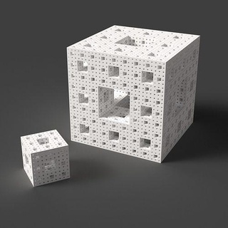 menger sponge fractal blocks block brick shape math cube abstract sculpture art mathematical 3d print model - Mito3D