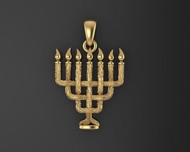 menorah pendant jewelry religion jewish religiou bible israel hebrew jerusalem candlestick judaism precious magen david israelite starofdavid magendavid necklace hanukkah pendants 3d print model - Mito3D