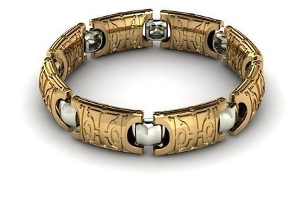 Herren Armband Ring bereit Drucken Schmuck Luxus Gold Messing Silber druckbar Platin wertvoll Sterling Zubehörteil vintag Armbänder 3d print model - Mito3D