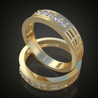 hombres diamante anillo 3d 0121 imprimible model8 moda belleza platino joyería joya oro plata libra esterlina enganchar piel colgante pendiente colgantes Boda anillos 3d print model - Mito3D