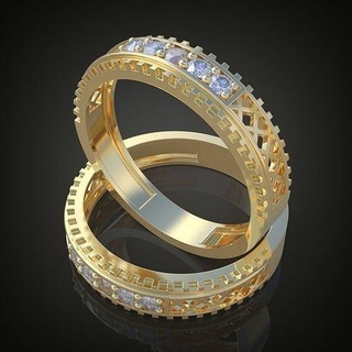hombres diamante anillo 3d 0129 imprimible model11 moda belleza platino joyería joya oro plata libra esterlina enganchar piel colgante pendiente colgantes Boda anillos 3d print model - Mito3D