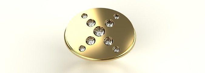 masculino diamante anel Tamanho 10 volta joias ouro prata joalheria imprimível diamantes esterlina platina luxo bling argolas 3d print model - Mito3D